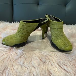 Cole Haan green mules